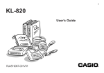 Casio KL-820 - Label Printer User`s guide