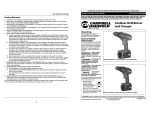 Campbell Hausfeld Drill Owner`s manual