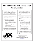American Dryer Corp. ML-55 Installation manual