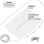 DSC Envoy NT9010 Installation guide