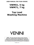 Venini VWM71 User manual