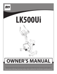 BH FITNESS LK500Ui Owner`s manual