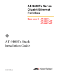 Allied Telesyn International Corp AT-9424Ts/XP Installation guide