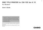 Casio CW-100 - DISC TITLE PRINTER User`s guide