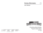 Extron electronics MLS 102 VGA User`s manual