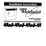 Whirlpool 240-VOLT ELECTRIC COMPACT DRYER Service manual