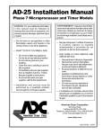 American Dryer Corp. AD-25 Installation manual