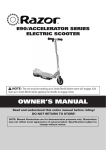 Razor Accelerator Series Owner`s manual