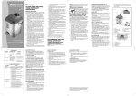 Bionaire BWM401 -  2 Operating instructions