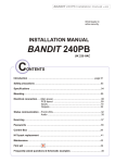 Bandit 240 PB Installation manual