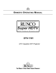 Runco DTV-1101 Specifications
