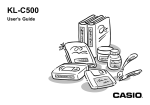 Casio KL-C500 User`s guide