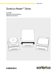 Sartorius Master series Operating instructions