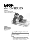 MK Diamond Products MK-20 SERIES Owner`s manual