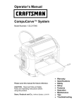 Craftsman CompuCarve 133.217540 Operator`s manual