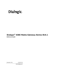 Dialogic 4000 Media Gateway Series SU4.1 Reference Guide