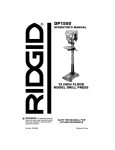 RIDGID SP6490 Operator`s manual