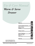 Electrolux Warm & Serve Drawer Operating instructions