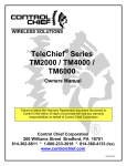 Control Chief TM2000 Owner`s manual