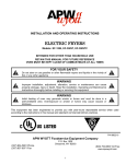 APW Wyott EF-30 Operating instructions