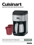 Cuisinart BREW CENTRAL THERMAL DCC-2400C Specifications