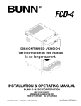 Installation, Operating, FCD-4 Installation & Operating Manual