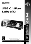 Axminster SIEG C1 Micro Lathe Mk2 User manual