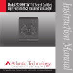 Atlantic Technology 272 PBM THX Instruction manual