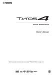 Yamaha Tyros4 Owner`s manual