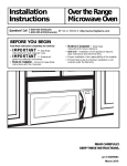 Whirlpool Micro oven Installation guide