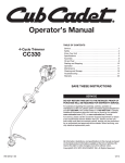 Cub Cadet CC330 Operator`s manual