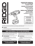 RIDGID AUTOSHIFT R86014 Operator`s manual