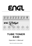 Engl TUBE TONER E430 Operator`s manual