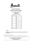 Avanti VM165 Instruction manual