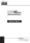 Akai DR16 pro Operator`s manual