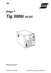 ESAB Origo Tig 3000i Instruction manual