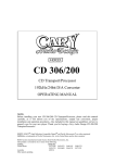 Cary Audio Design CD 306 Specifications
