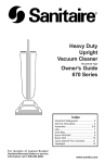 Heavy Duty Upright Vacuum Cleaner Owner`s Guide 670