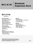 Belkin Notebook Expansion Dock User manual