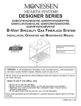 Monessen Hearth B-Vent Specialty Gas Fireplace System DESIGNER SERIES Operating instructions