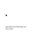 Apple Ethernet CS Twisted-Pair Card User`s guide