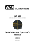 VAL Avionics INS 422 Operator`s manual