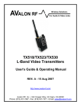 Avalon RF TX518 User`s guide