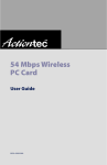 ActionTec 54 Mbps Wireless PC Card User guide