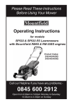 Mountfield SP533 ES Operating instructions