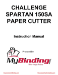 My Binding Challenge Spartan 150M Instruction manual