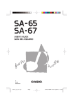Casio SA-67 User`s guide