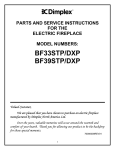 Dimplex BF39STP/DXP Installation guide
