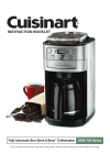 Cuisinart DGB-700BCFR - Coffee Maker Specifications
