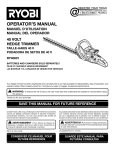 Ryobi RY40601 Operator`s manual